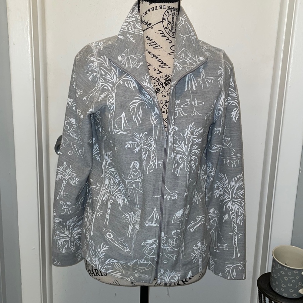 Rafael Sport lightweight zipper jacket- SZ Medium - Gray and white-